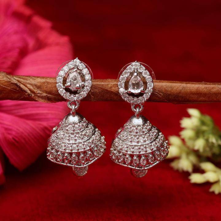 Anti tarnisha ad silver jumkha earrings 1290 Artificial bridal jewellery in Delhi
